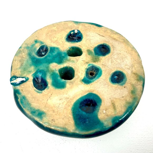 Vintage Flower Frogs Set Of 3 Clear, Carnival Glass, Ceramic - Picture 6 of 16